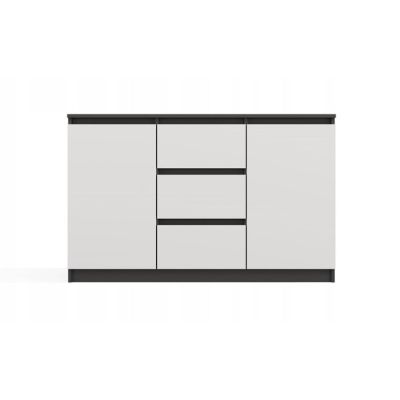 4. KOMODA 2 DRZWI 3 SZUFLADY ANTRACYT/BIEL KOMPLET