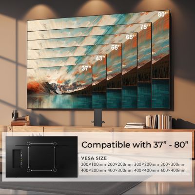 9. MACLEAN UCHWYT ELEKTRYCZNY WYSUWANY DO TV, TUYA, 37''-80'', VESA 600X400, MAX 60KG MC-866T