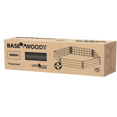 12. GRZĄDKA RABATKA OGRODOWA OBRZEŻE BASE WOOD 6 ELEMENTÓW ANTRACYT