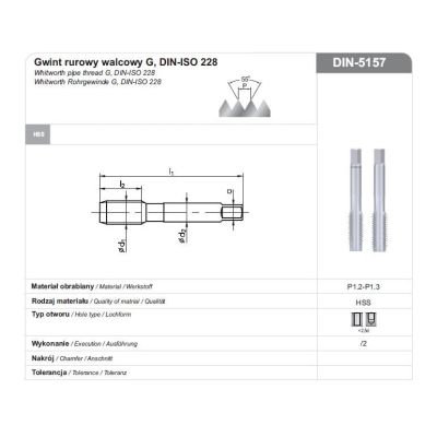 2. GWINTOWNIK G  1/2" NGRA/2 DIN-5157 HSS
