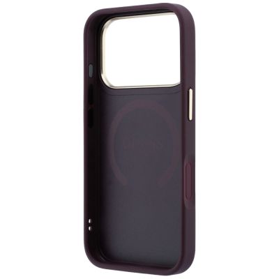 7. Etui Guess Saffiano Peony & Ring MagSafe na iPhone 17 Pro / 18 Pro - burgundowe