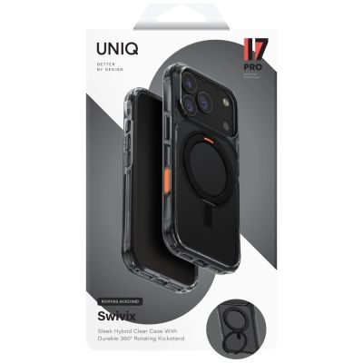 6. Etui UNIQ Swivix Rotating Kickstand 360 na iPhone 17 Pro - czarne
