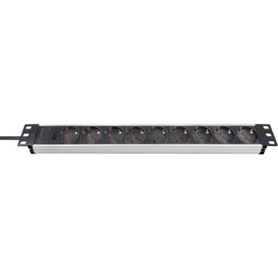 Brennenstuhl 1390007009 rozgałęziacz 2 m 9 x gniazdo sieciowe Aluminium, Czarny