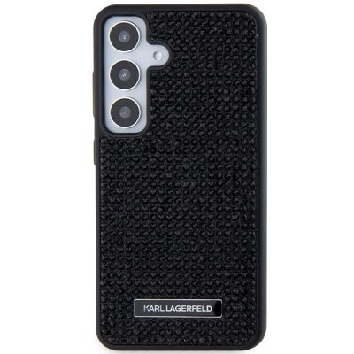 3. Etui Karl Lagerfeld Rhinestone Metal Logo na Samsung Galaxy S24 - czarne