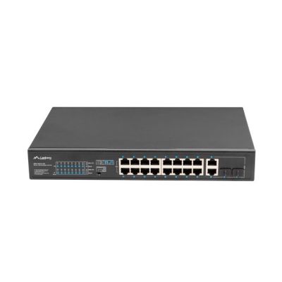 8. LANBERG SWITCH RACK 19" 16X 100MB POE+/2X COMBO GIGABIT 250W NIEZARZĄDZALNY RSFE-16P-2C-250