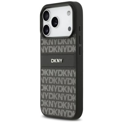 2. Etui DKNY Repeat Texture Pattern with Tonal Stripe na iPhone 17 Pro - czarne