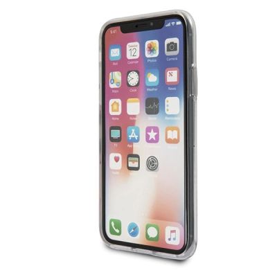 7. Etui Guess Flower Desire Red Rose na iPhone X - przezroczyste