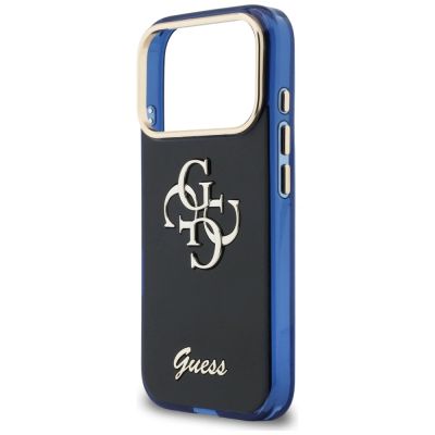 6. Etui Guess IML 4G Script Metal na iPhone 17 Pro Max - niebieskie