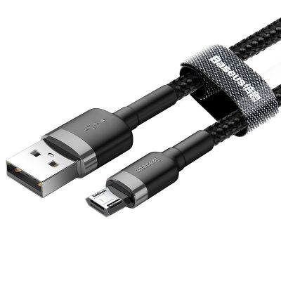 3. Kabel Baseus cafule CAMKLF-BG1 (USB M - Micro USB M; 1m; kolor szaro-czarny)