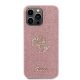 3. Etui Guess Glitter Script Big 4G do iPhone 15 Pro - różowe