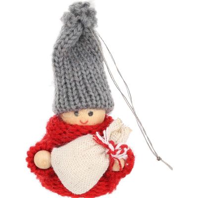 18. LALECZKA DEKORACYJNA Z WORKIEM CZERWONA GIRL 7,5CM