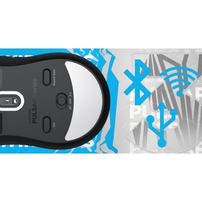 8. HATOR Pulsar 3 Wireless myszka Gaming Oburęczny RF Wireless + Bluetooth + USB Type-C Optyczny 12000 DPI