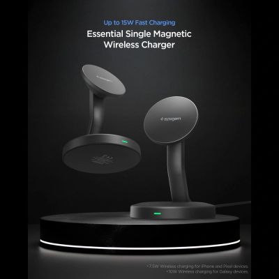7. Ładowarka bezprzewodowa Spigen EF151MS Essential MagSafe 15W - czarna