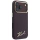 4. Etui Karl Lagerfeld Saffiano Small Script Metal Logo MagSafe na iPhone 17 Pro / 18 Pro - burgundowe