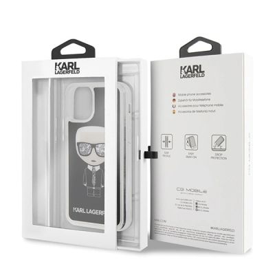 7. Etui Karl Lagerfeld Iconic Glitter na iPhone 11 Pro - czarne