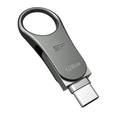 3. Pendrive Silicon Power Mobile C80 128GB Dual USB 3.1/Type-C Silver (SP128GBUC3C80V1S)
