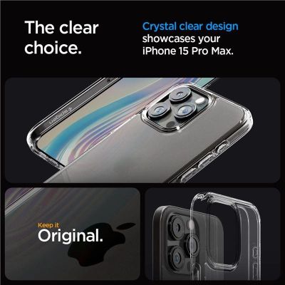 2. Etui Spigen Ultra Hybrid na iPhone 15 Pro Max - przezroczysto-matowe
