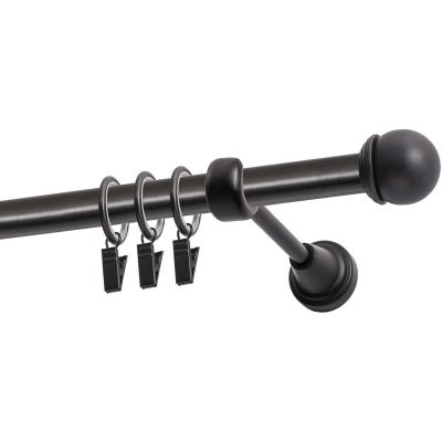 KARNISZ POJEDYNCZY FI 19 MM CZARNY 480 CM GAŁKA MAX Z KÓŁKAMI  KOWALSKI