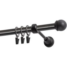 KARNISZ POJEDYNCZY FI 19 MM CZARNY 480 CM GAŁKA MAX Z KÓŁKAMI  KOWALSKI
