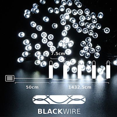 4. LAMPKI CHOINKOWE ŁAŃCUCH ŚWIETLNY NA BATERIE 192 LED TIMER ZIMNY BIAŁY