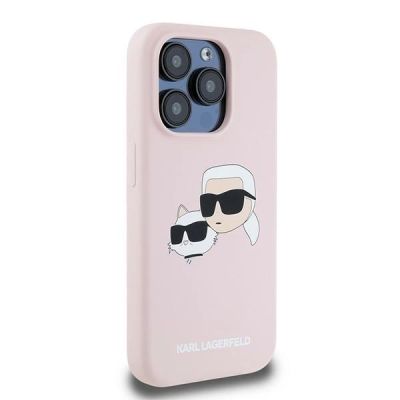 4. Etui Karl Lagerfeld Silicone Karl&Choupette MagSafe na iPhone 15 Pro Max - różowe