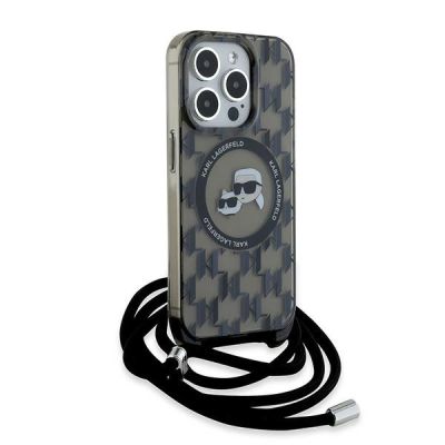 3. Etui Karl Lagerfeld IML Crossbody Monogram Karl & Choupette Head MagSafe na iPhone 15 Pro Max - czarne