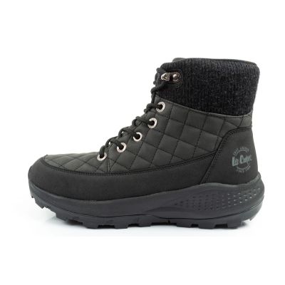2. Lee Cooper buty sportowe damskie zimowe trekkingowe ocieplane czarne skóra ekologiczna