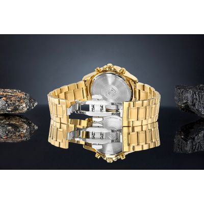 6. Zegarek Męski Giewont Chronograph Sapphire Złoto Czarny GW9460-B4