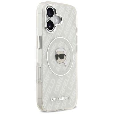 4. Etui Karl Lagerfeld IML Karl Head Logo MagSafe na iPhone 17 - szare