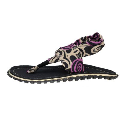 7. Gumbies - damskie japonki Slingback - BLACK SWIRLS