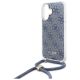 5. Etui Guess Crossbody Cord 4G Print ze smyczą na iPhone 16 - niebieskie