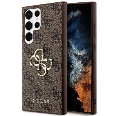Etui Guess 4G Big Metal Logo na Samsung Galaxy S24 Ultra - brązowe