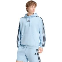 Bluza męska adidas Essentials 3-Stripes Fleece Hoodie błękitna KY4170