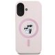 3. Etui Karl Lagerfeld Silicone Karl&Choupette Heads Ring MagSafe na iPhone 16 Plus - różowe