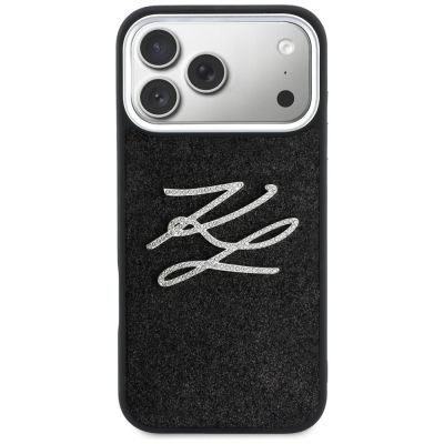 3. Etui Karl Lagerfeld IML Glitter KL Diamond Logo na iPhone 17 Pro Max - czarne