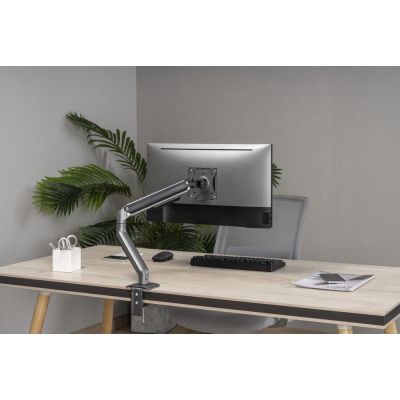 12. GEMBIRD BIURKOWE REGULOWANE RAMIĘ/UCHWYT NA MONITOR 17-32, VESA 100X100MM, DO 9 KG, KOLOR SZARY