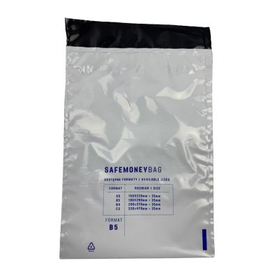 2. SAFEMONEYBAG Koperty bezpiecznie depozytowe transparent B5 190mmx260mm+35mm 100 szt w opakowaniu