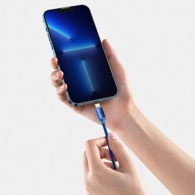 11. Kabel Baseus CAJY000303 Lightning - USB-C PD 20W 480Mb/s 2m - niebieski