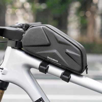 3. Torba rowerowa Rockbros usztywniana, na ramę, na rurę górną 1,4l – czarna