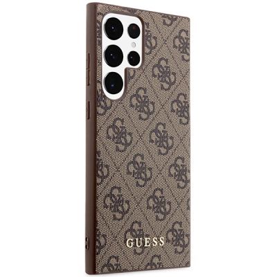4. Etui Guess 4G Metal Gold Logo na Samsung Galaxy S23 Ultra - brązowe