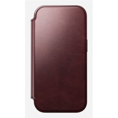 6. NOMAD Modern Leather Folio - skórzane etui do iPhone 17 Pro kompatybilne z MagSafe, skóra Horween (burgundy)