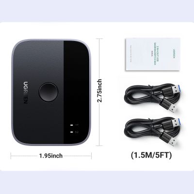 6. Adapter Ugreen CM757 2w1 2x USB-A 3.0 (wejście) / 2x USB-A (wyjście) - szary