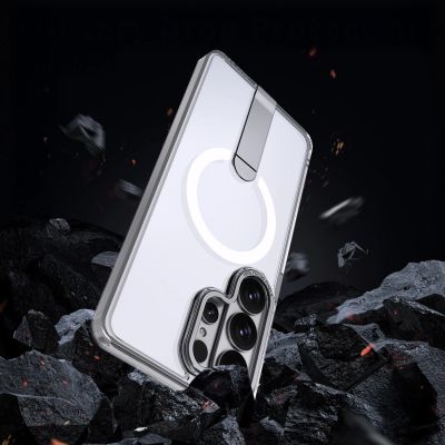 2. Etui Hybrid Armor X na Samsung Galaxy S26 Ultra z podstawką kompatybilne z MagSafe - przezroczyste