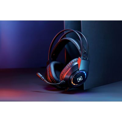14. Deltaco Gaming GAM-168 słuchawki/zestaw słuchawkowy Przewodowa Opaska na głowę USB Typu-A Czarny