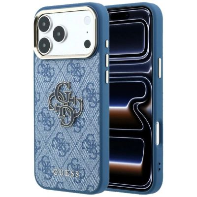 Etui Guess 4G & Big Resin Logo na iPhone 17 Pro Max / 18 Pro Max  - jasnoniebieskie