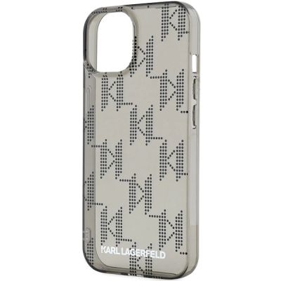 5. Etui Karl Lagerfeld IML Mono KL Pattern & Cord na iPhone 15 / 14 / 13 - czarne