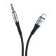 9. Kabel 3mk AUX minijack 3.5 mm / USB-C - srebrny