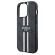 6. Etui Guess 4G Printed Stripes MagSafe na iPhone 15 Pro Max - czarne