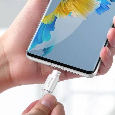 9. Kabel Baseus CATYS-C02 USB-C - USB-C PD QC FCP 100W 5A 2m - biały
