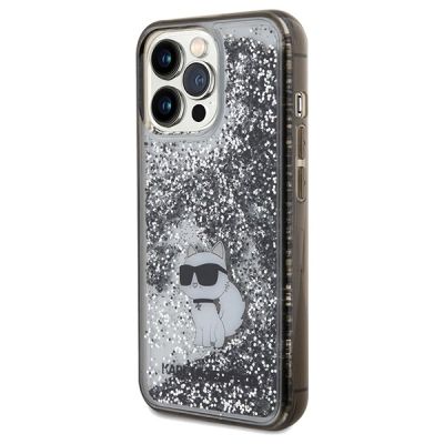 2. Etui Karl Lagerfeld Liquid Glitter Choupette na iPhone 13 Pro / 13 - przezroczyste